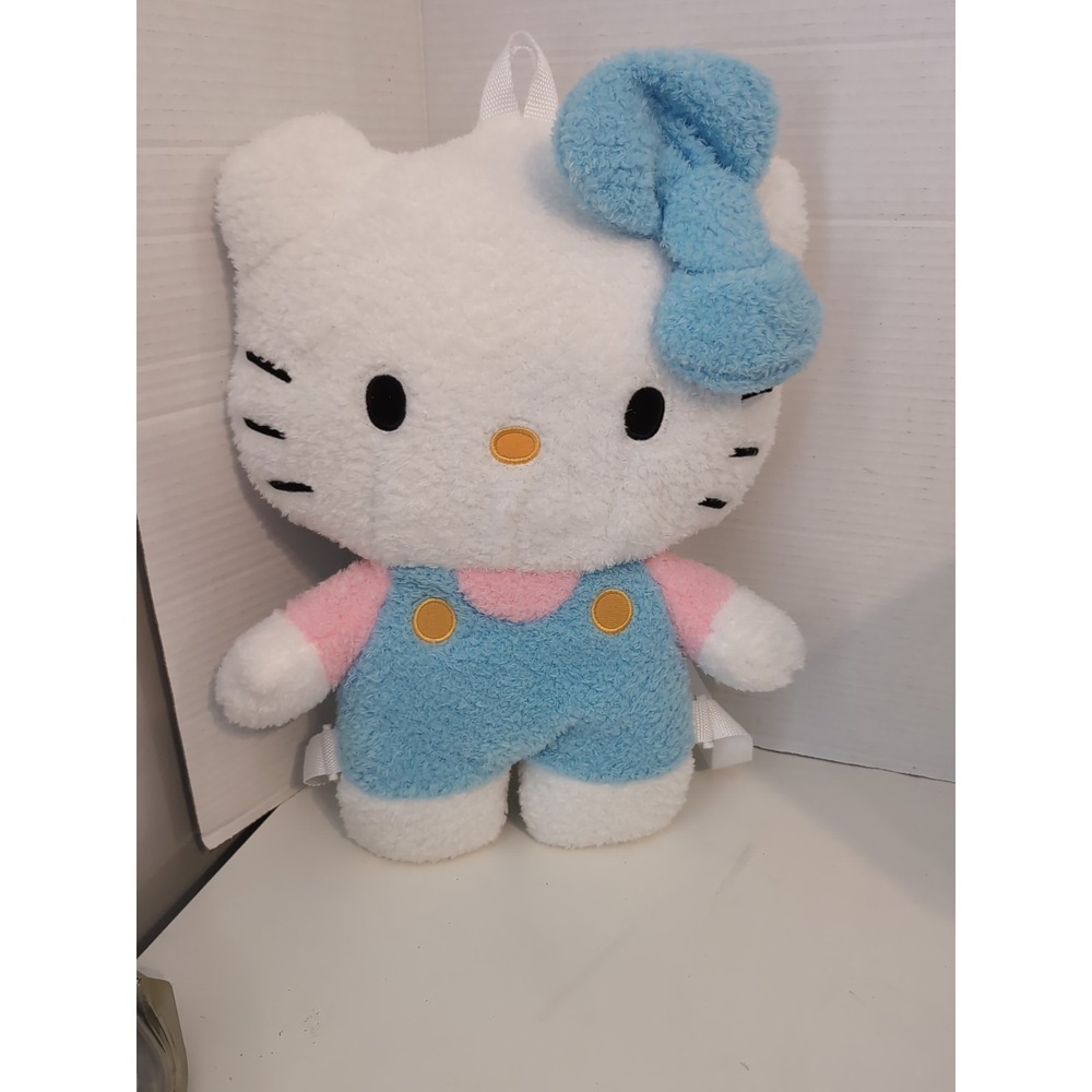 Hello Kitty Plush Pastel‎ Backpack Sanrio Blue Bow Large Bag NWOT